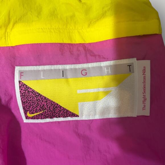 Nike Flight Woven Track Pants Men's Small Pink Yellow 90s Retro Nylon CN6512-623 - Picture 3 of 8